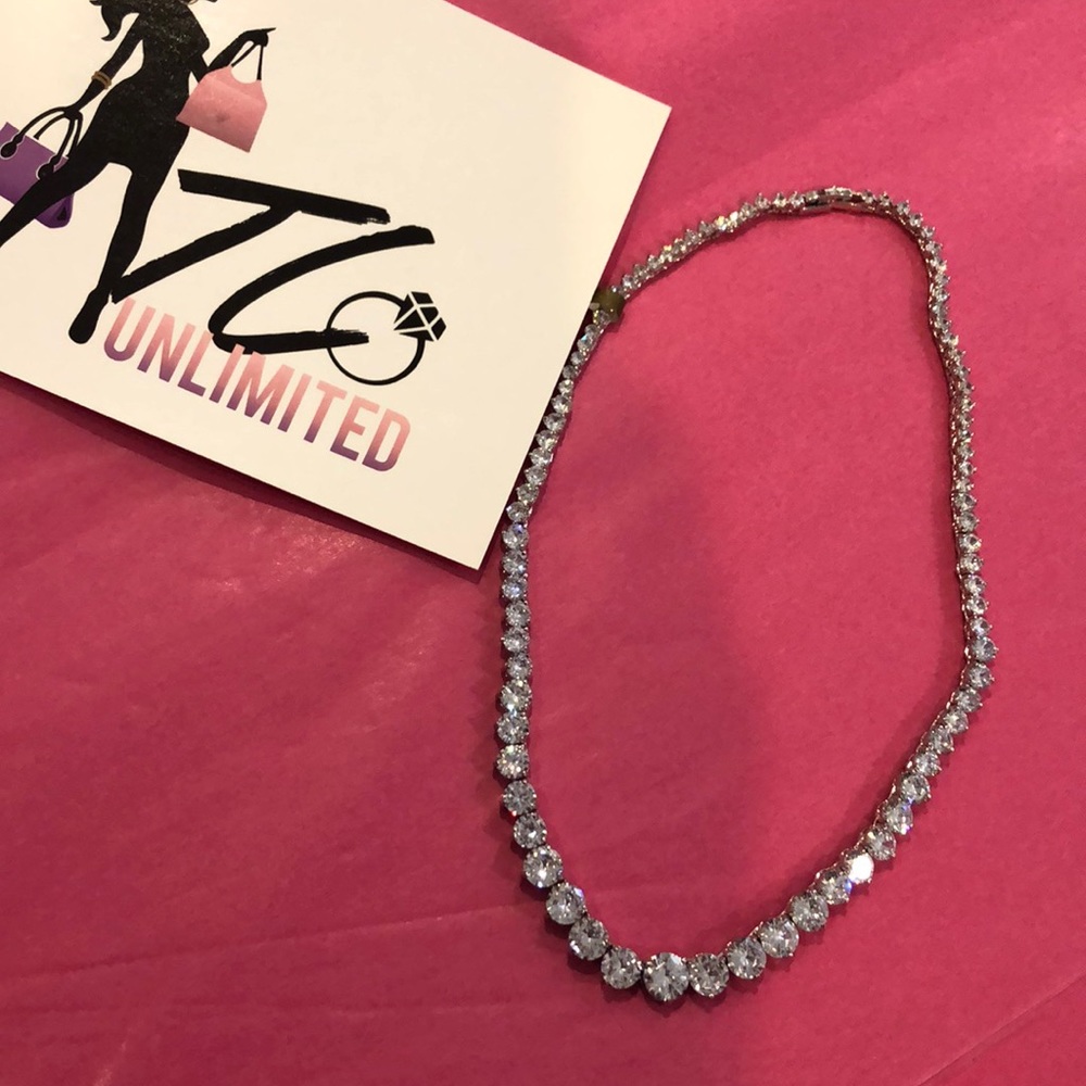 Fancy CZ necklace 18ich necklace - Picture 3 of 4